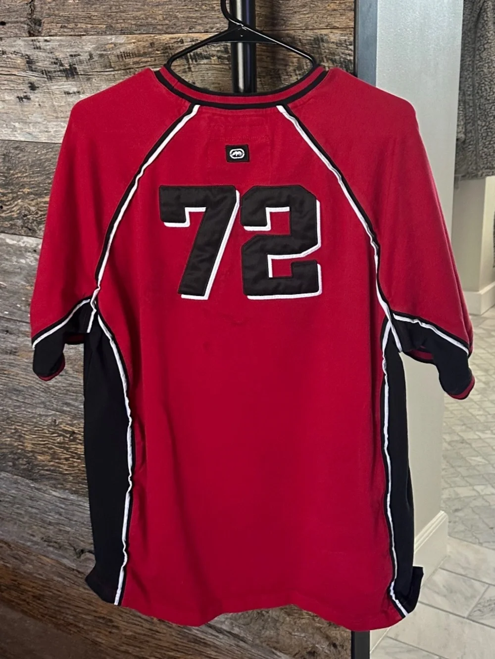 Ecko Unltd. Rhino Graphic Athletic Jersey Shirt Red Black Size Large - Picture 3 of 15